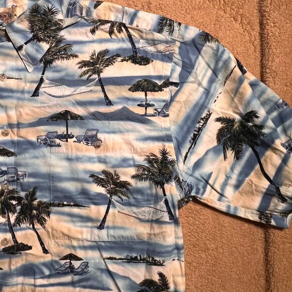 Campia Moda Men Large Cotton Button Down Hawaiian Tropical Beach Shirt (L) - Picture 3 of 8